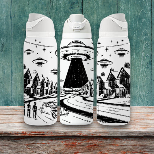 UFO Alien Laser Engraved Owala Bottle