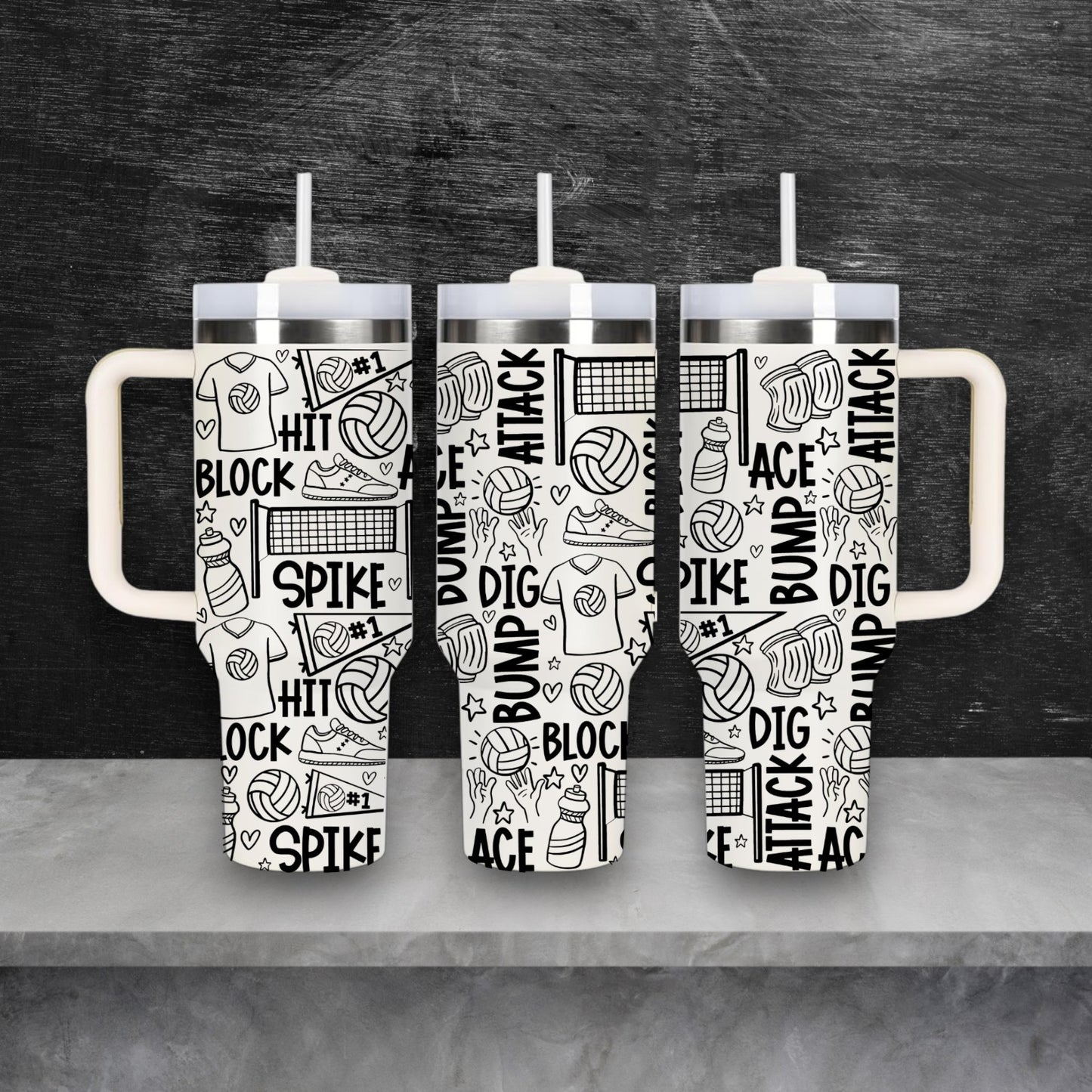 Volleyball Sports Themed Laser Engraved Stanley Quencher