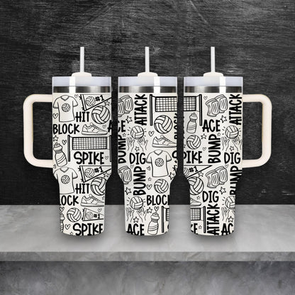 Volleyball Sports Themed Laser Engraved Stanley Quencher