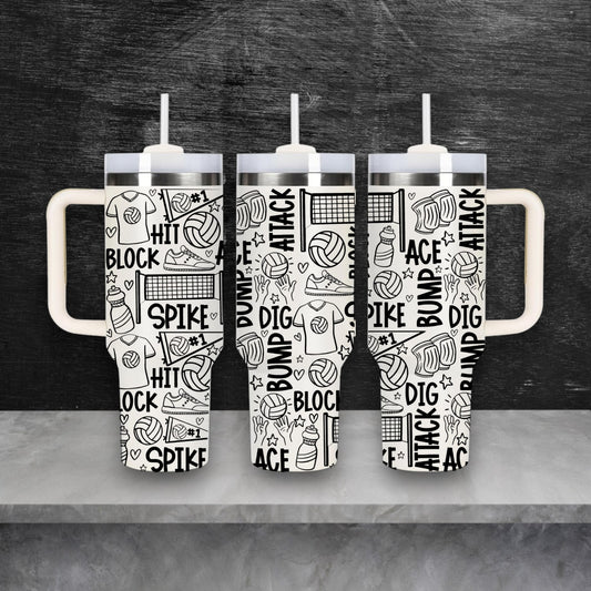 Volleyball Sports Themed Laser Engraved Stanley Quencher