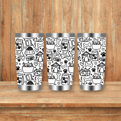 Puppy Dog Lovers Doodles Laser Engraved Travel Tumblers (Yeti)