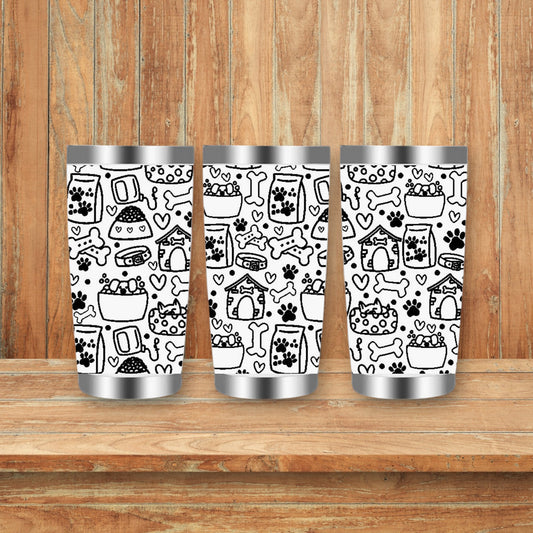 Puppy Dog Lovers Doodles Laser Engraved Travel Tumblers (Yeti)
